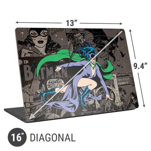 DC Comics Catwoman Vintage Action Pose Pattern Universal Laptop 16in (13 x 9.4in) Skin